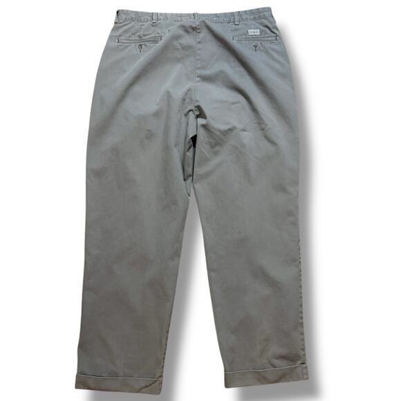 Vintage Polo Ralph Lauren Chino Pants Mens Hammond Pleated Cuffed Sz 40/32 Faded - Picture 2 of 6
